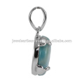 Natural Larimar Gemstone 925 Sterling Silver Pendant Jewelry